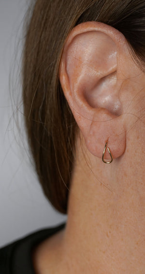 Tiny Curve Threader Earrings in silver or gold-filled