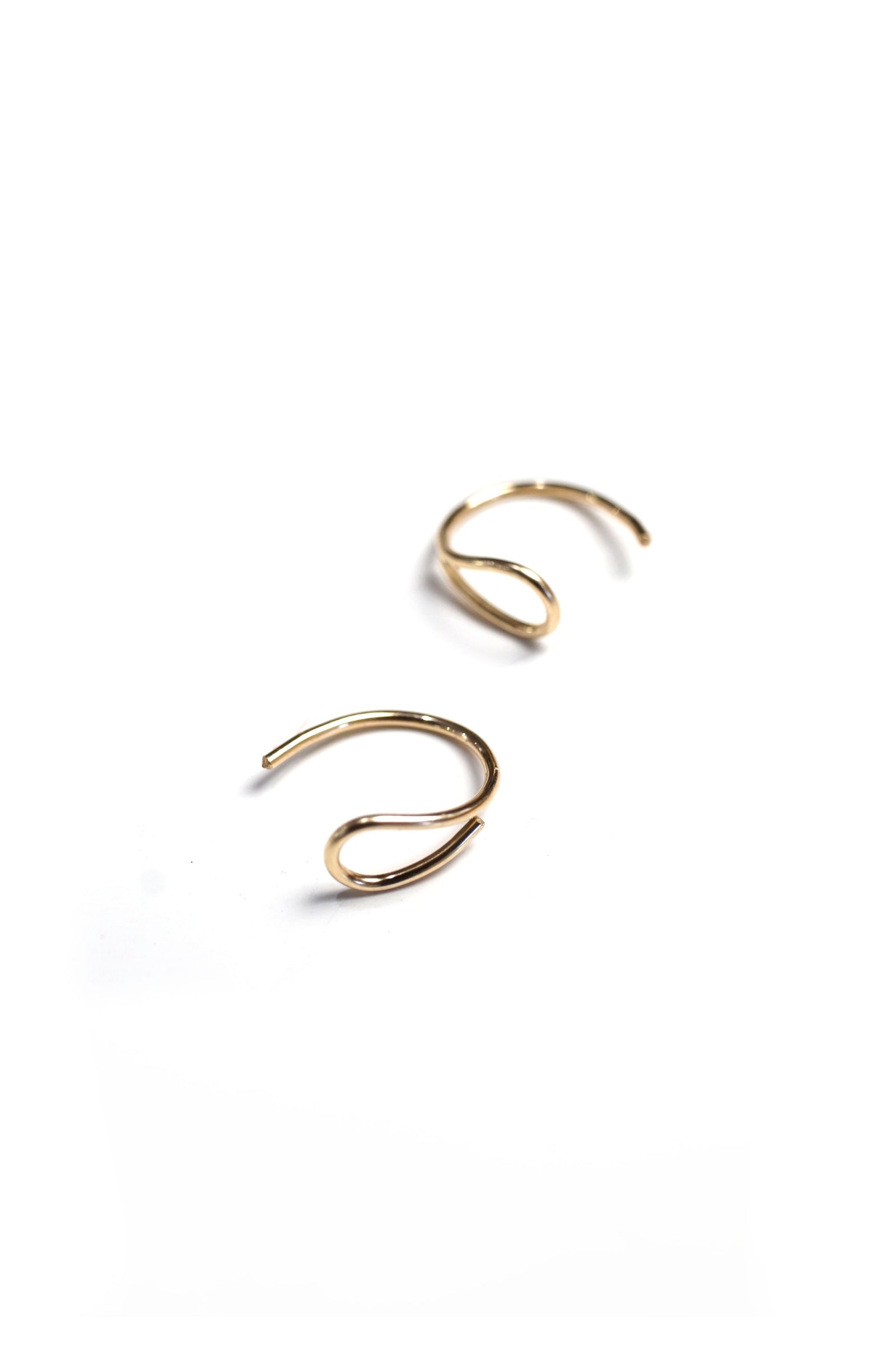 Tiny Curve Threader Earrings in silver or gold-filled