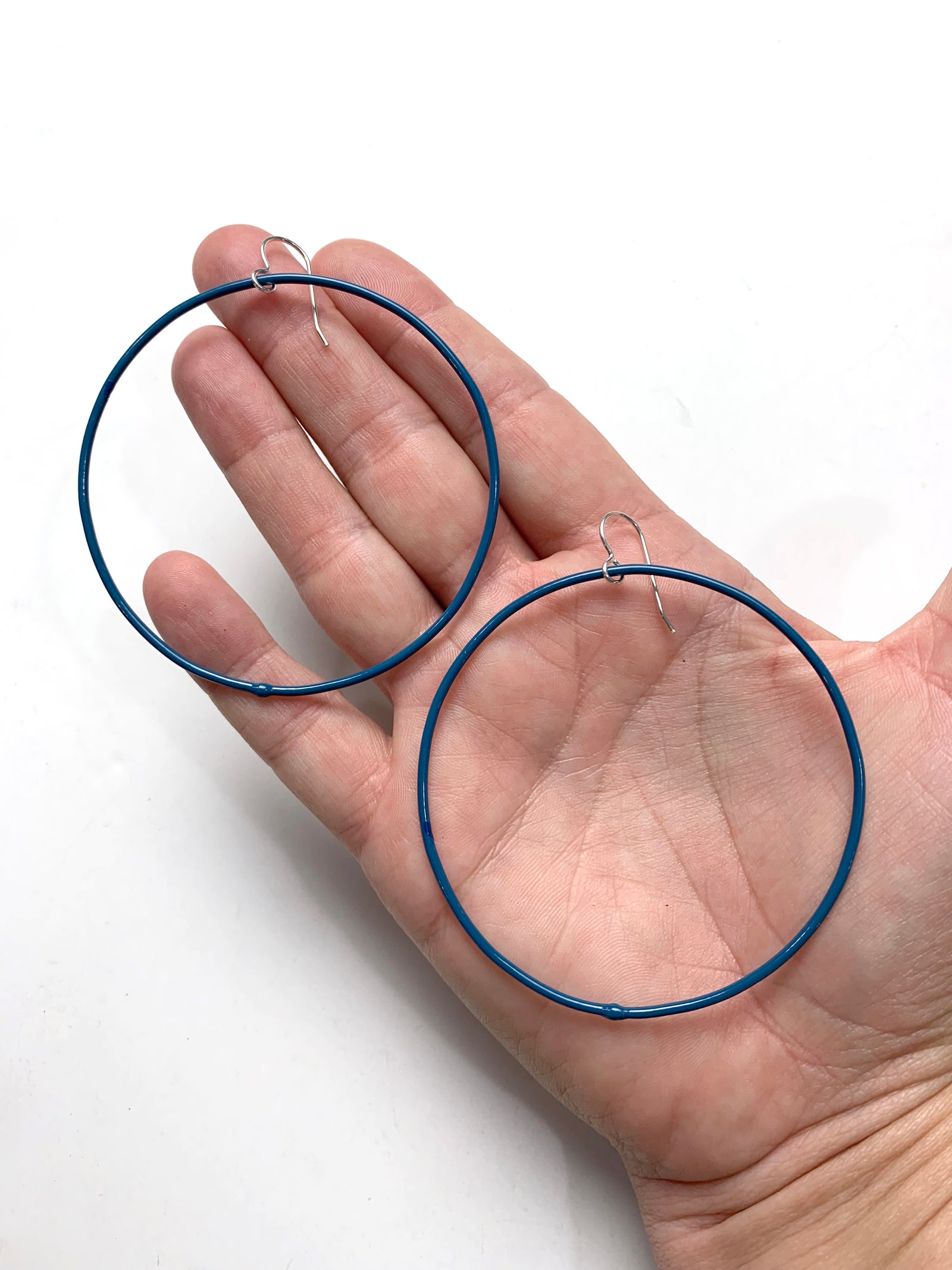 Extra Large Evident Earrings in Azure Blue - sample sale