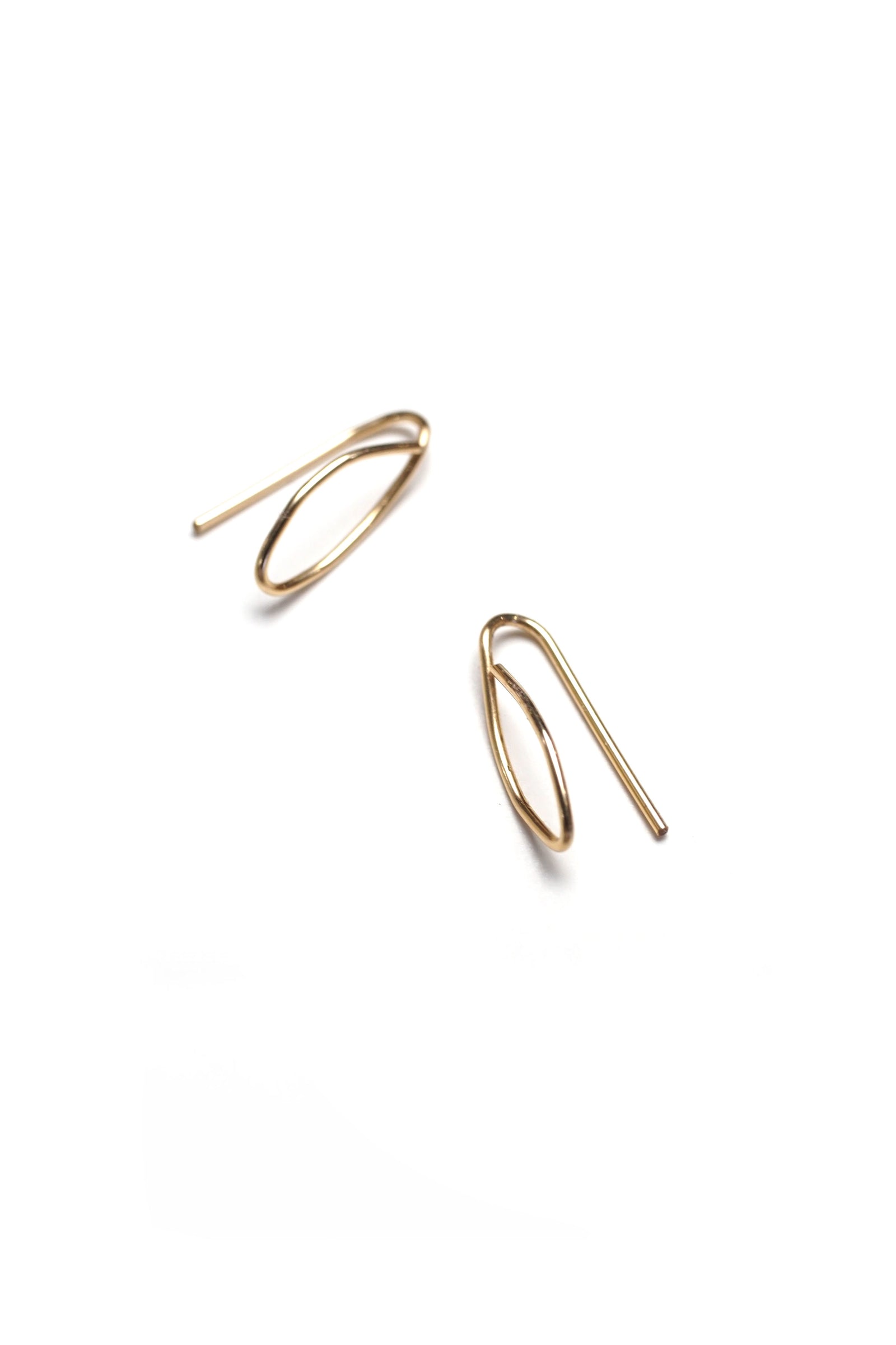 Extra Small Leaf Threader Earrings in silver or gold-filled