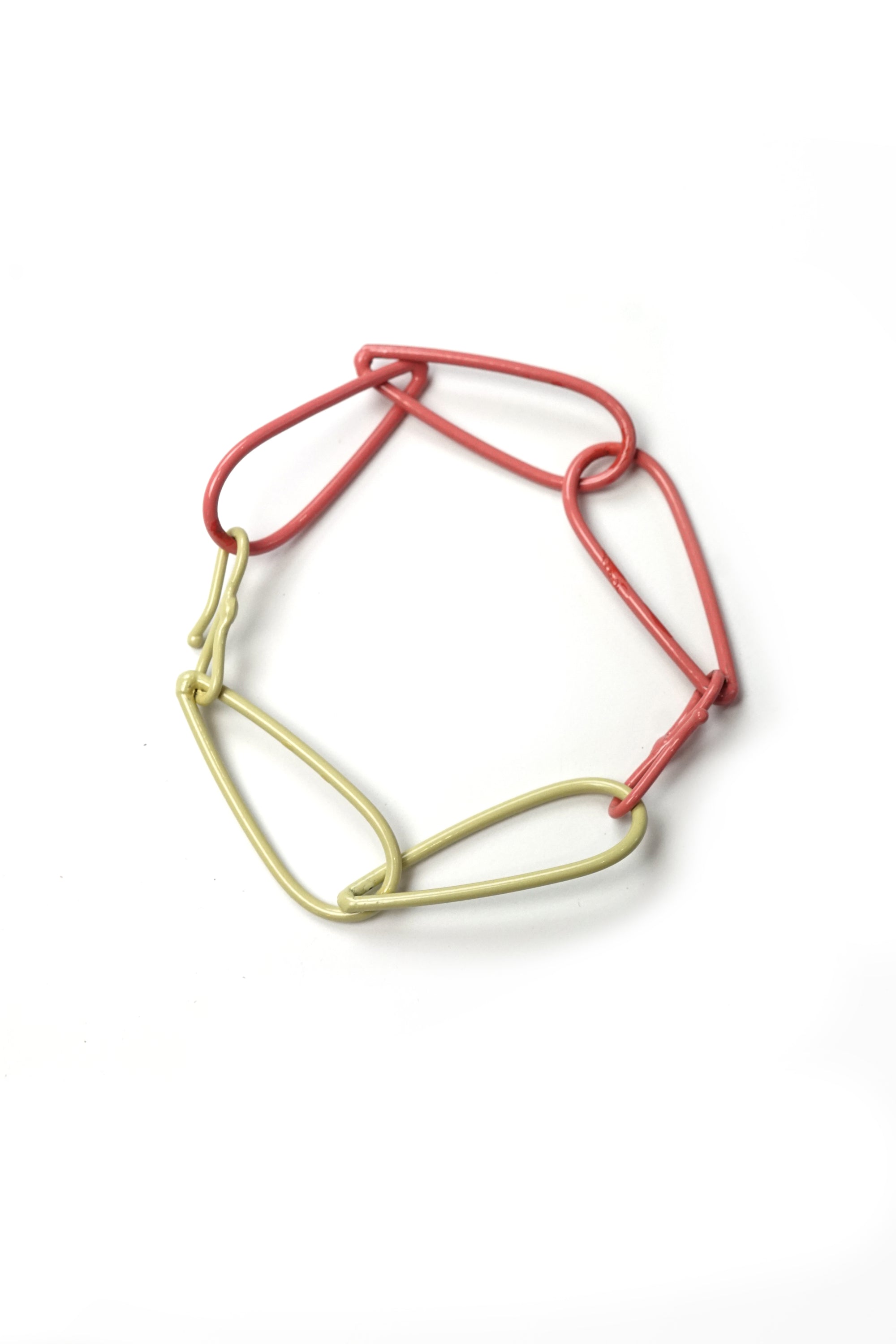 Modular Bracelet in Light Raspberry and Green Sand - medium