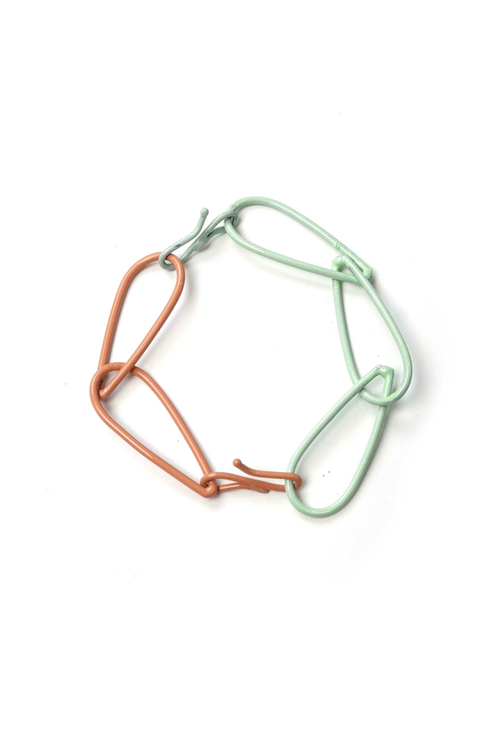 Modular Bracelet in Soft Mint and Dusty Rose - medium