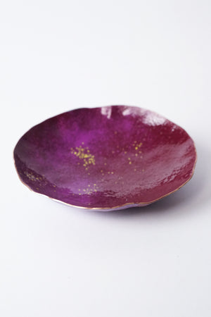 Little Copper Dish in Burgundy and Magenta