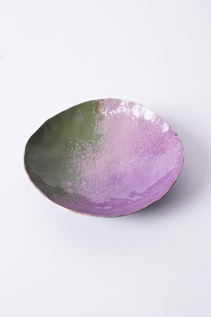 Little Copper Dish in Olive and Lavender