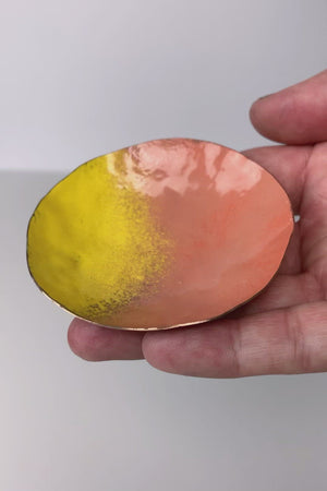 Little Copper Dish in Blush and Yellow