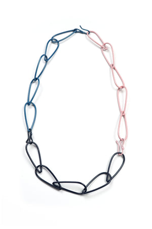 Modular Necklace in Azure Blue, Dark Navy, and Bubble Gum