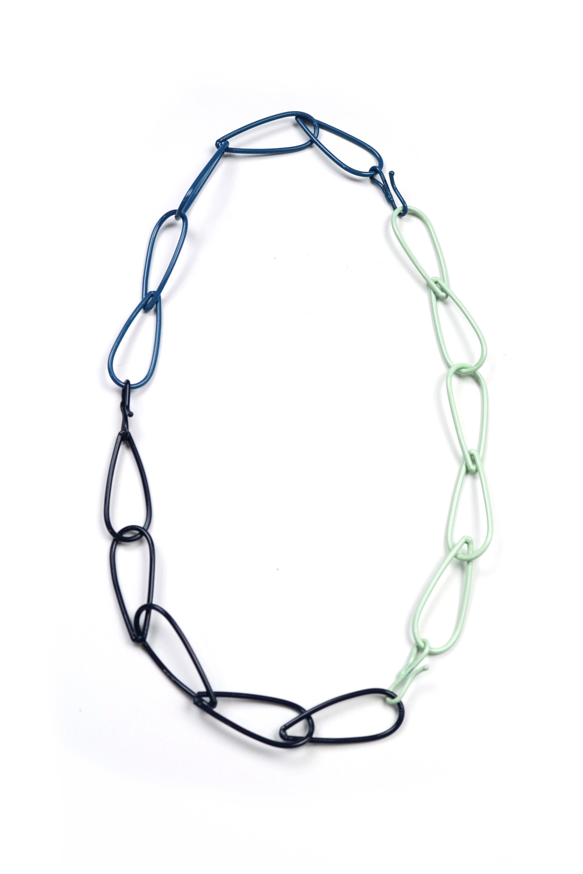 Modular Necklace in Azure Blue, Dark Navy, and Soft Mint