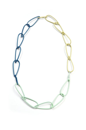 Modular Necklace in Azure Blue, Soft Mint, and Green Sand