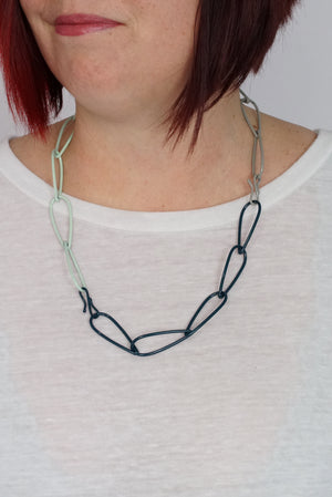 Modular Necklace in Deep Ocean, Soft Mint, and Stone Grey