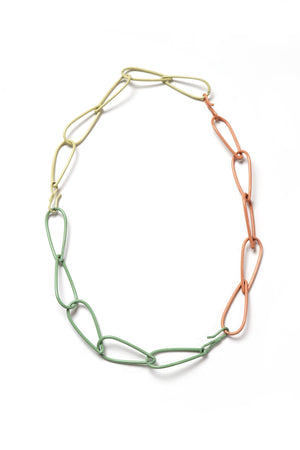 Modular Necklace in Pale Green, Dusty Rose, and Green Sand