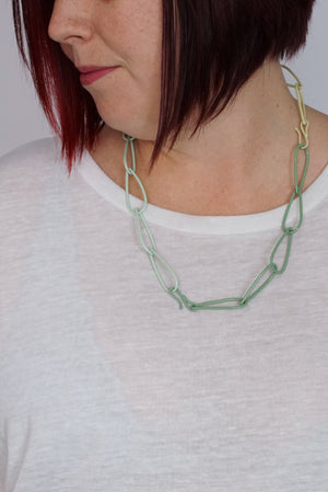 Modular Necklace in Pale Green, Soft Mint, and Green Sand