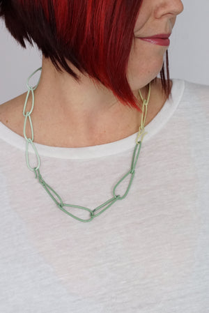 Modular Necklace in Pale Green, Soft Mint, and Green Sand