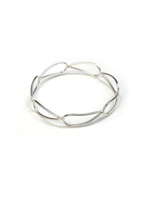 narrow monument bracelet in silver