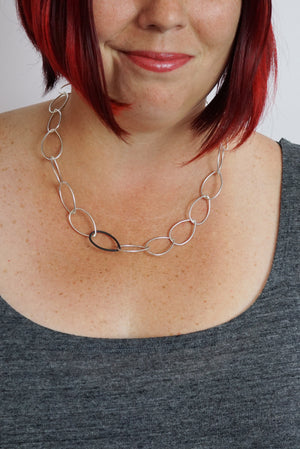 Audrey necklace - silver with steel accent