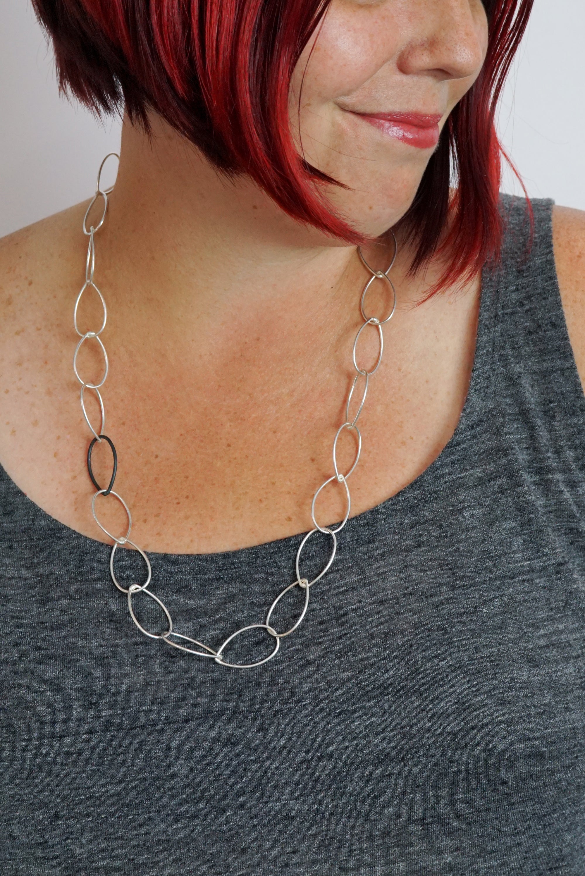 Ellen necklace - silver with steel accent