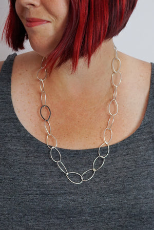 Ellen necklace - silver with steel accent - sample sale