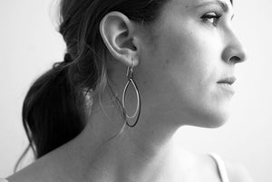 Rachel earrings in Midnight Grey and Faded Teal