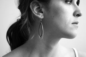 Eva earrings in Faded Teal and Midnight Grey