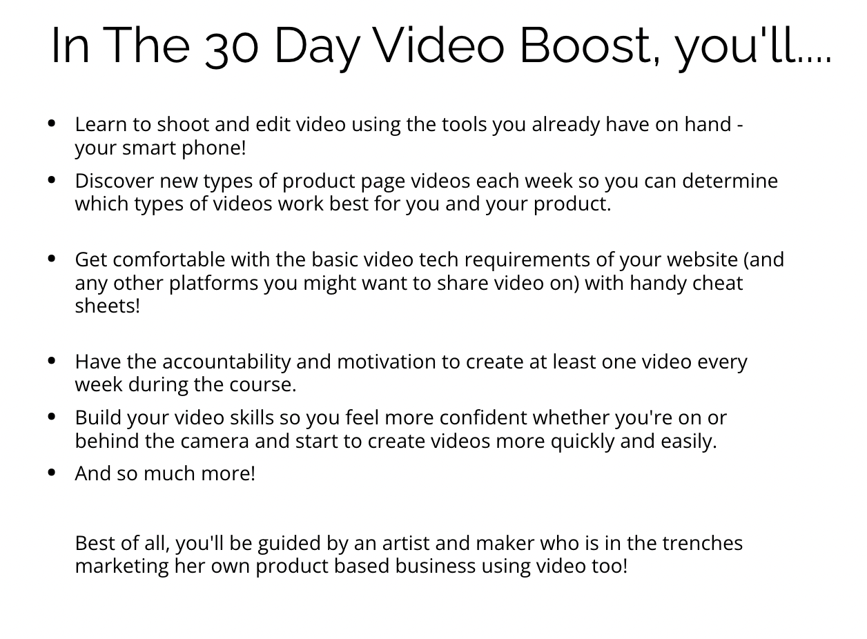 The 30 Day Video Boost: Product Page Edition