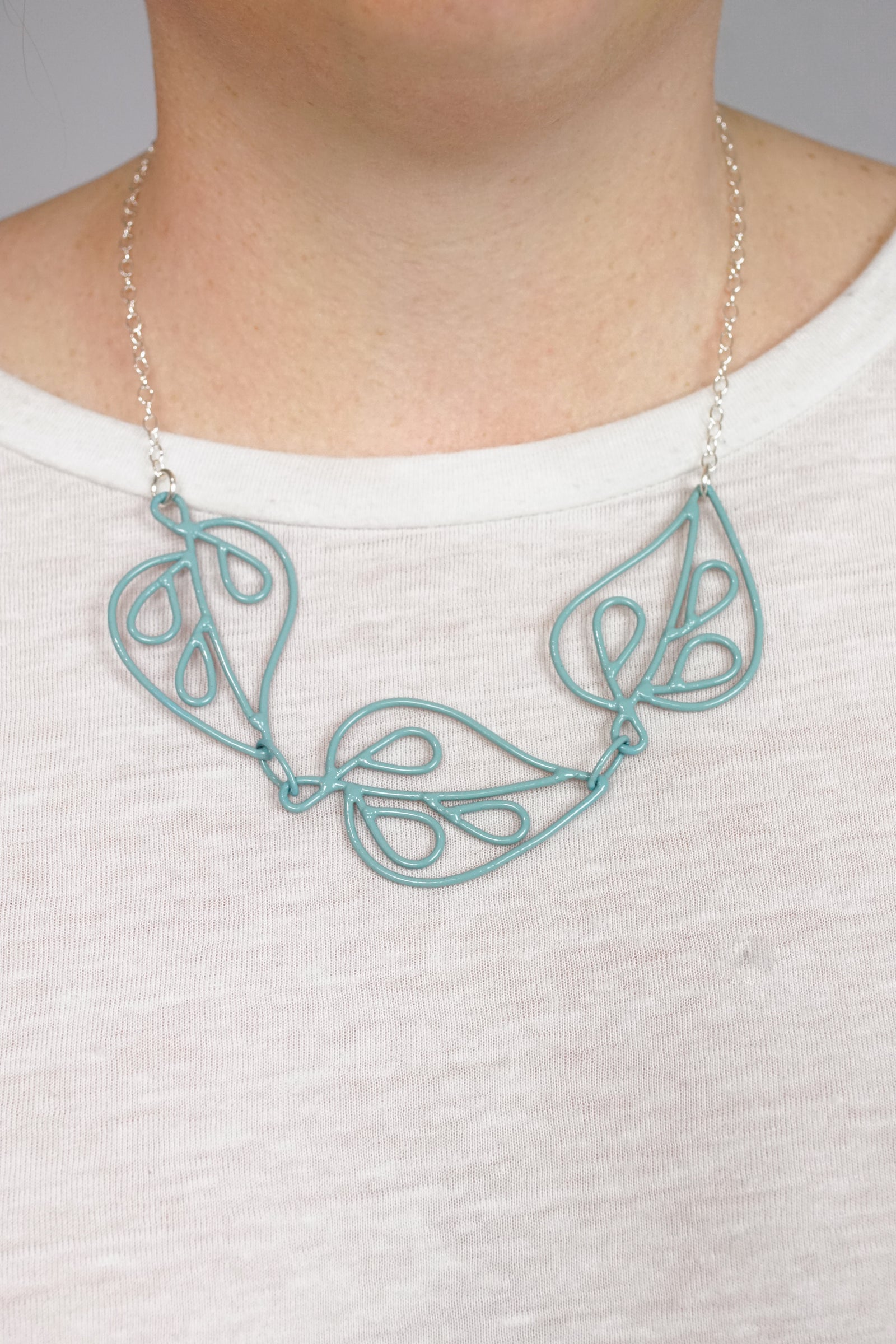 Ada Petite Triple Necklace in Faded Teal