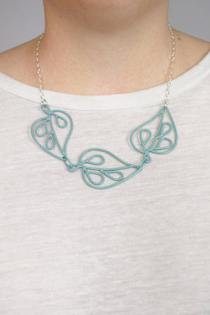 Ada Petite Triple Necklace in Faded Teal