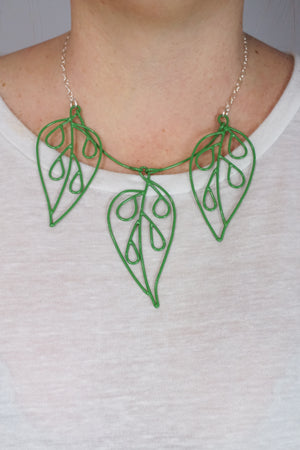 Triple Ada Drop Necklace in Fresh Green