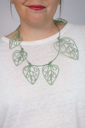 Ada Wrap Necklace / Wall Hanging in Pale Green