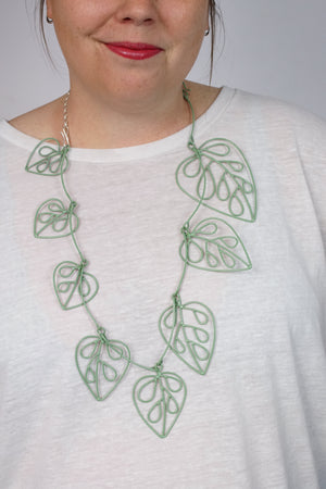 Ada Wrap Necklace / Wall Hanging in Pale Green