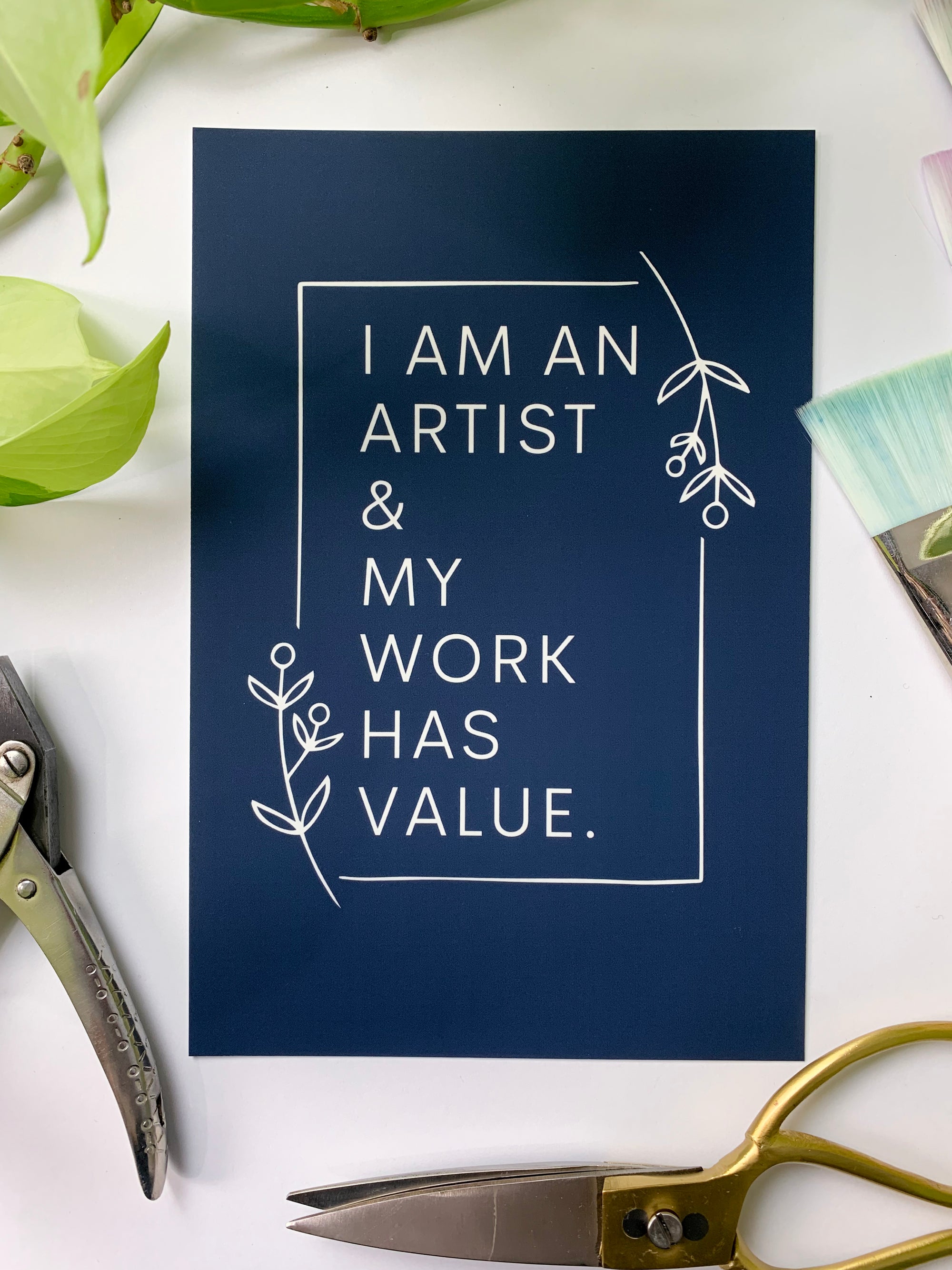 I am an artist & my work has value Mini Print