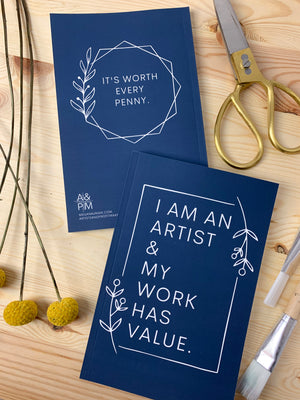 I am an artist & my work has value notebook