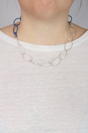 Audrey necklace in Silver and Azure Blue