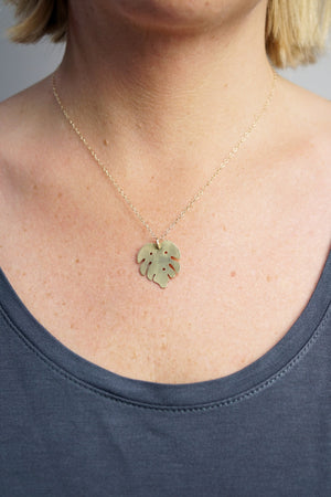 Mini Monstera leaf pendant