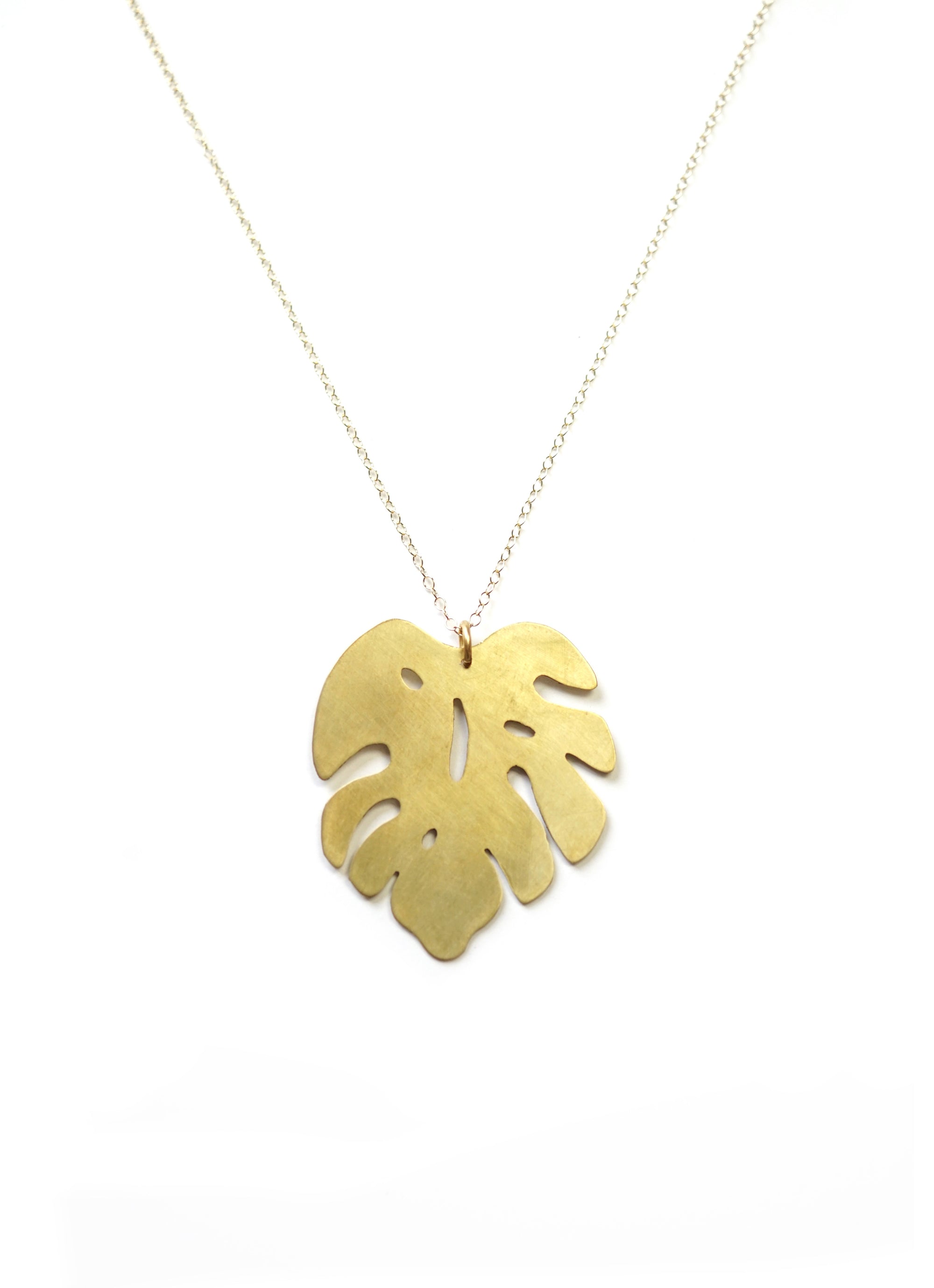 Monstera leaf pendant