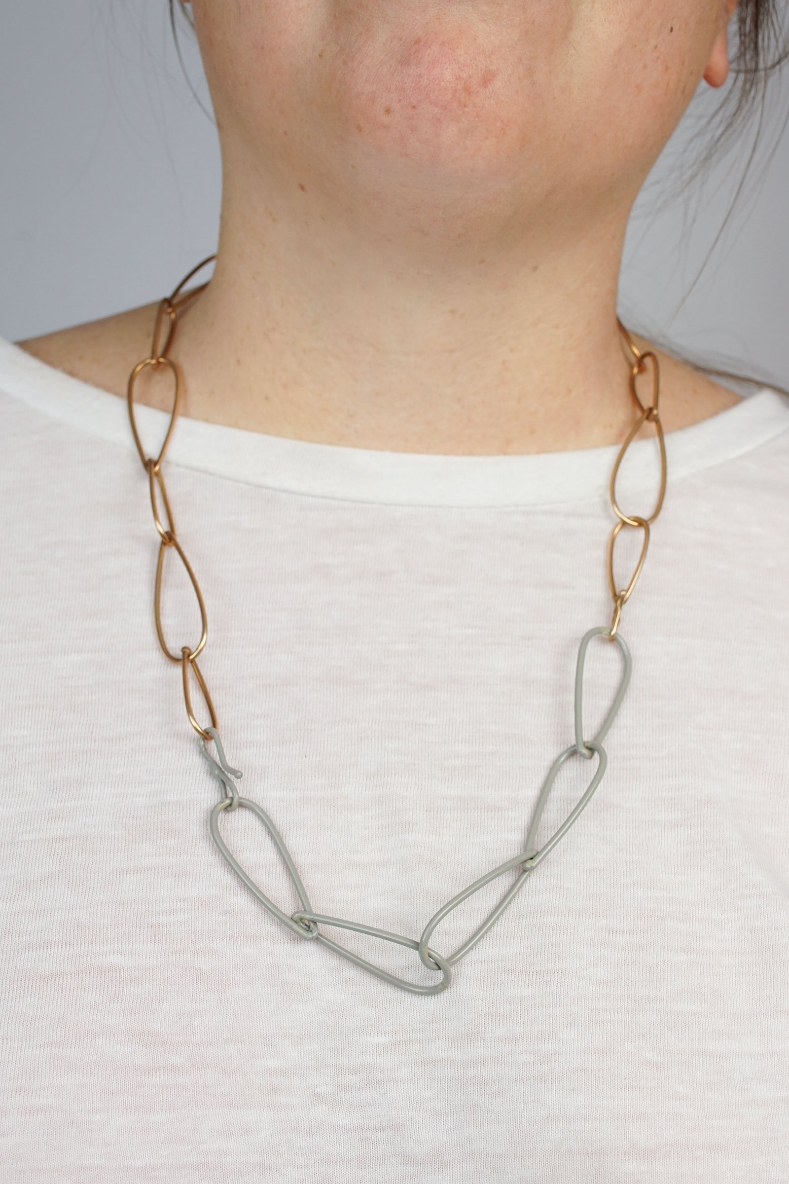 Modular Necklace in Bronze and Stone Grey