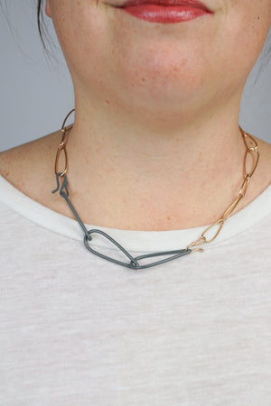 Modular Necklace in Bronze and Storm Grey