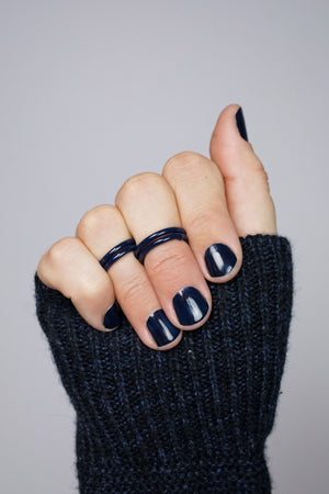 Stacking Ring in Dark Navy