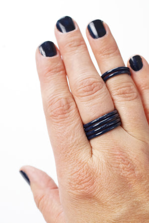 Stacking Ring in Dark Navy