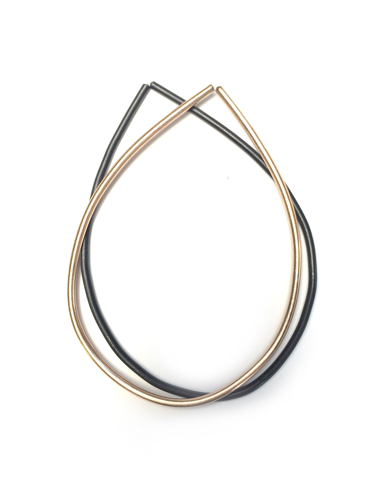 bronze and steel droplet bracelets