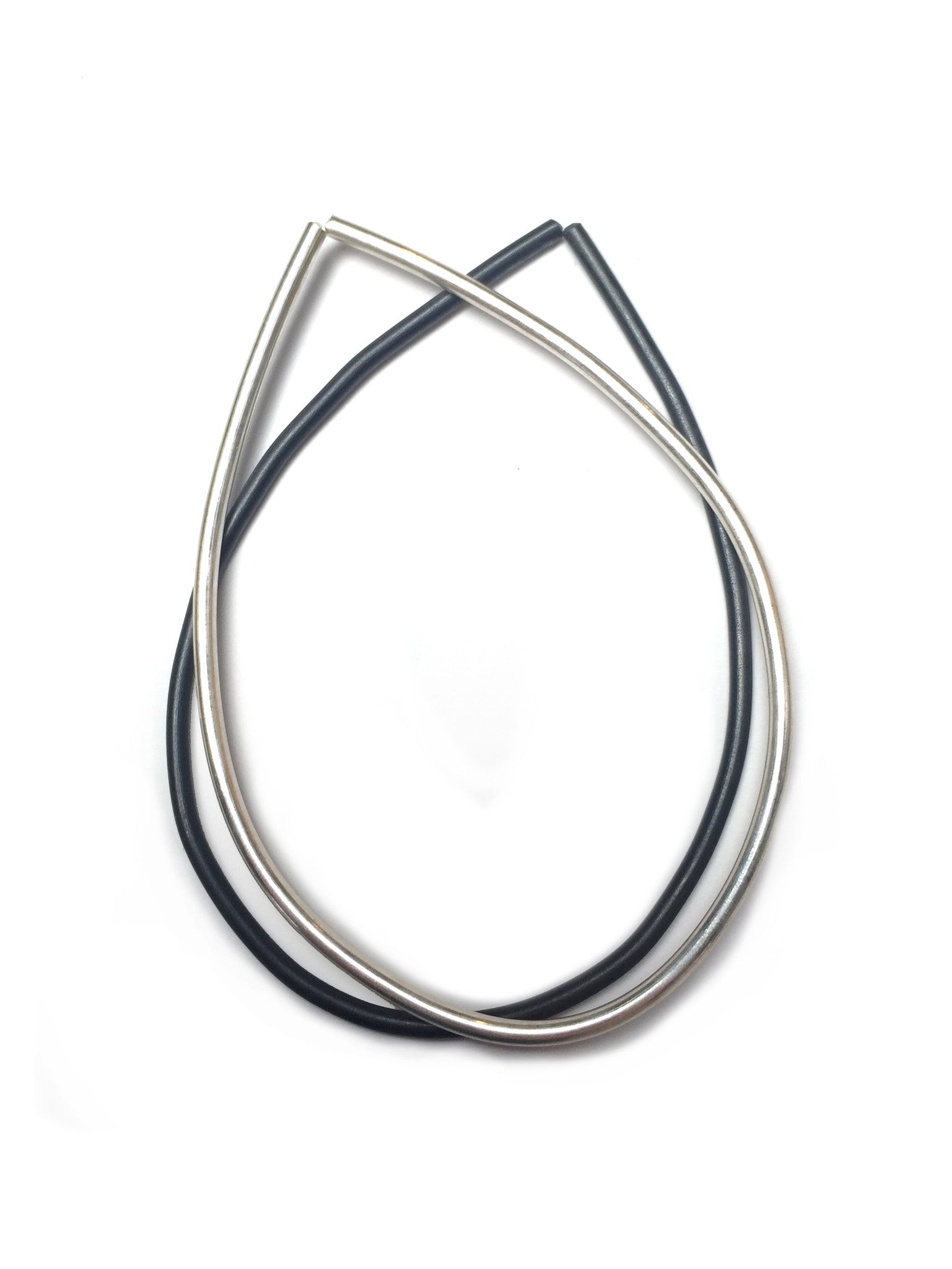 silver and steel droplet bracelets