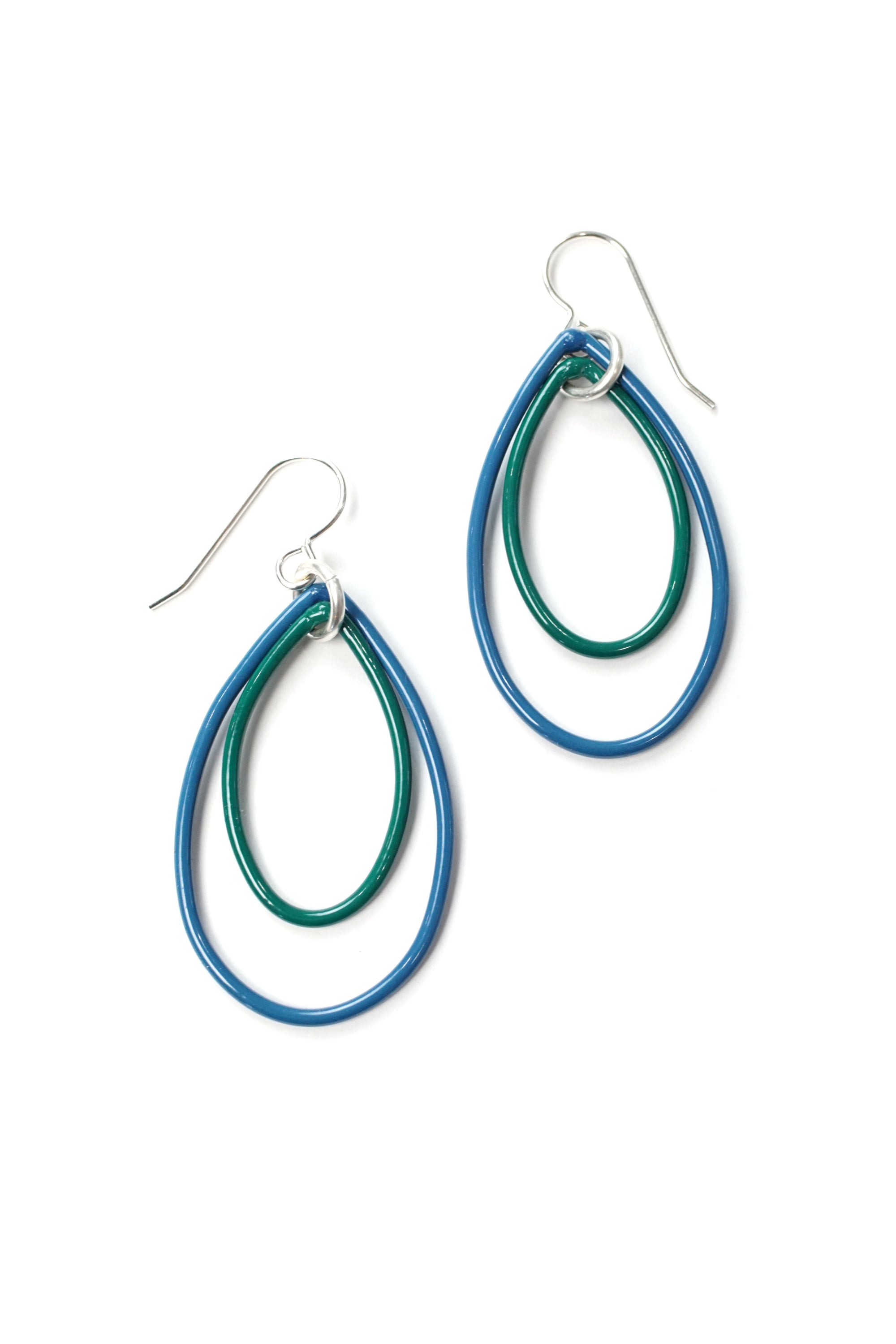 Ella earrings in Azure Blue and Emerald Green