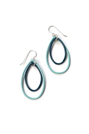 Ella earrings in Faded Teal and Deep Ocean