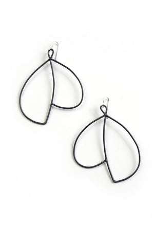 Envoler Statement Earrings in black steel, silver, or bronze