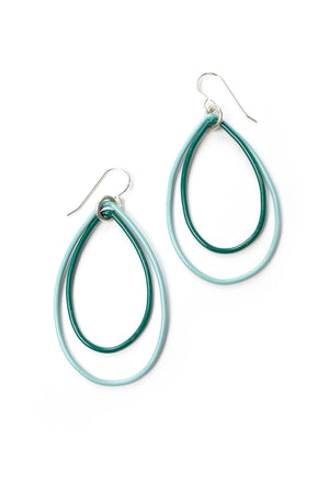 Eva earrings in Faded Teal and Emerald Green