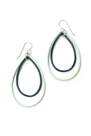 Eva earrings in Soft Mint and Deep Ocean