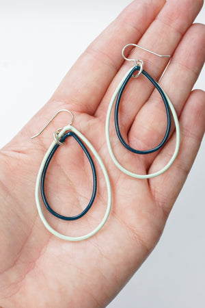 Eva earrings in Soft Mint and Deep Ocean