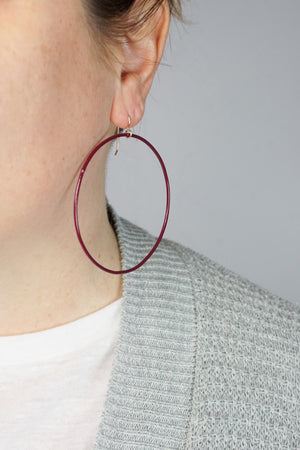 Extra Large Evident Earrings in Lush Burgundy