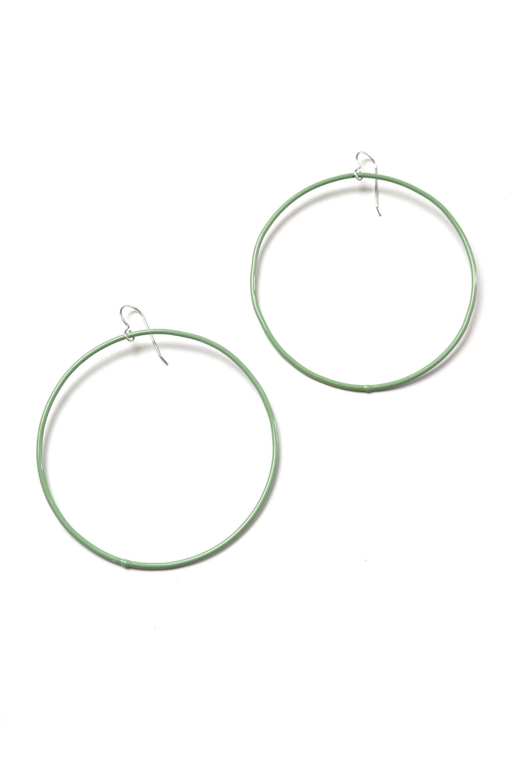 Extra Large Evident Earrings in Pale Green