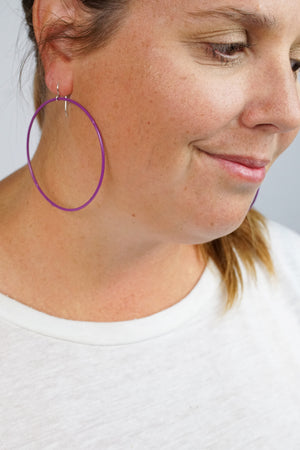 Extra Large Evident Earrings in Radiant Orchid