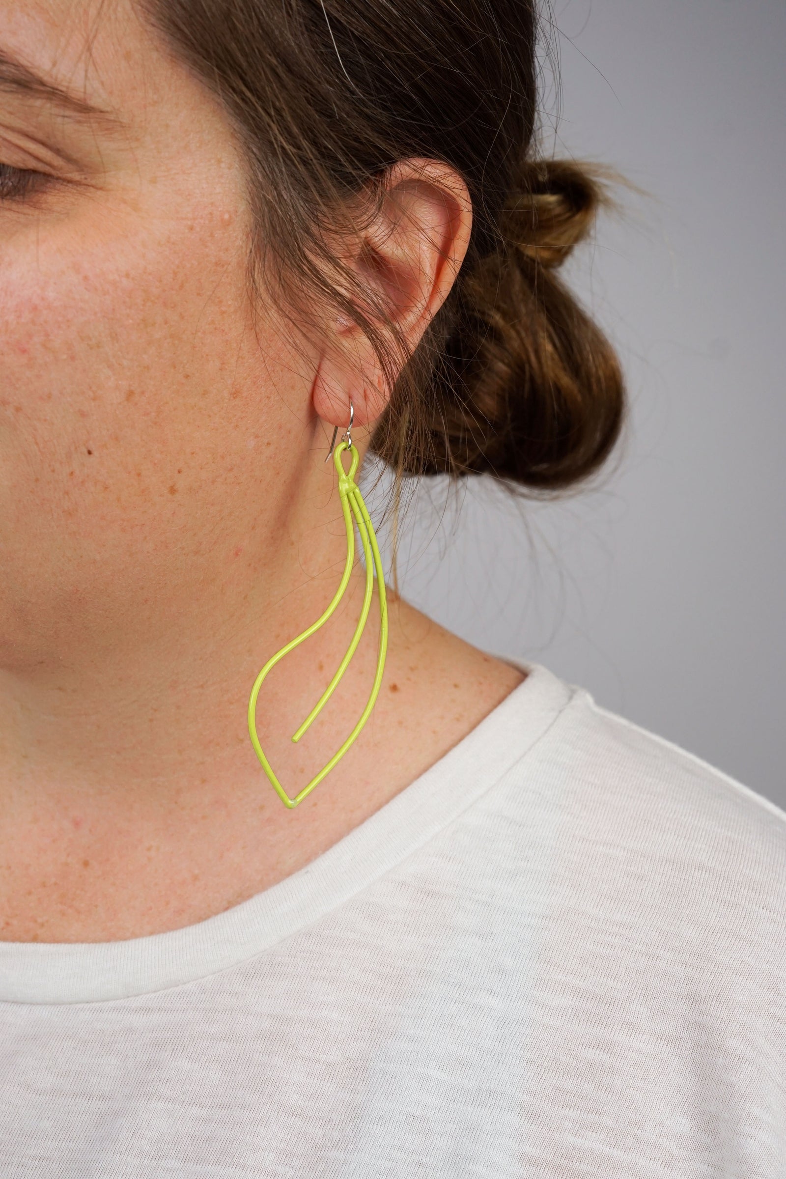Fleur Statement Earrings in Neon Chartreuse - sample sale