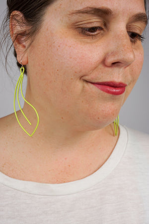 Fleur Statement Earrings in Neon Chartreuse